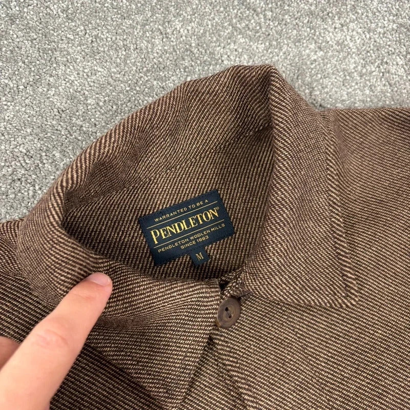 Pendleton Wool Twill Overshirt Brown M