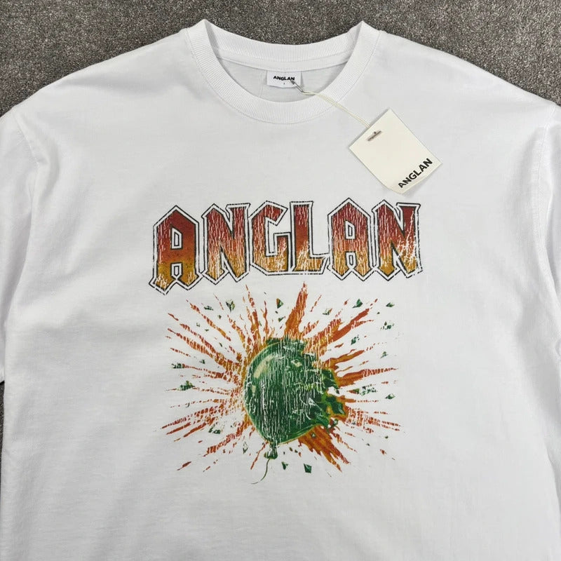 Anglan Vintage Blast Graphic T Shirt White L