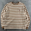 Gramicci Stripe Cropped Long Sleeve Tee Beige S