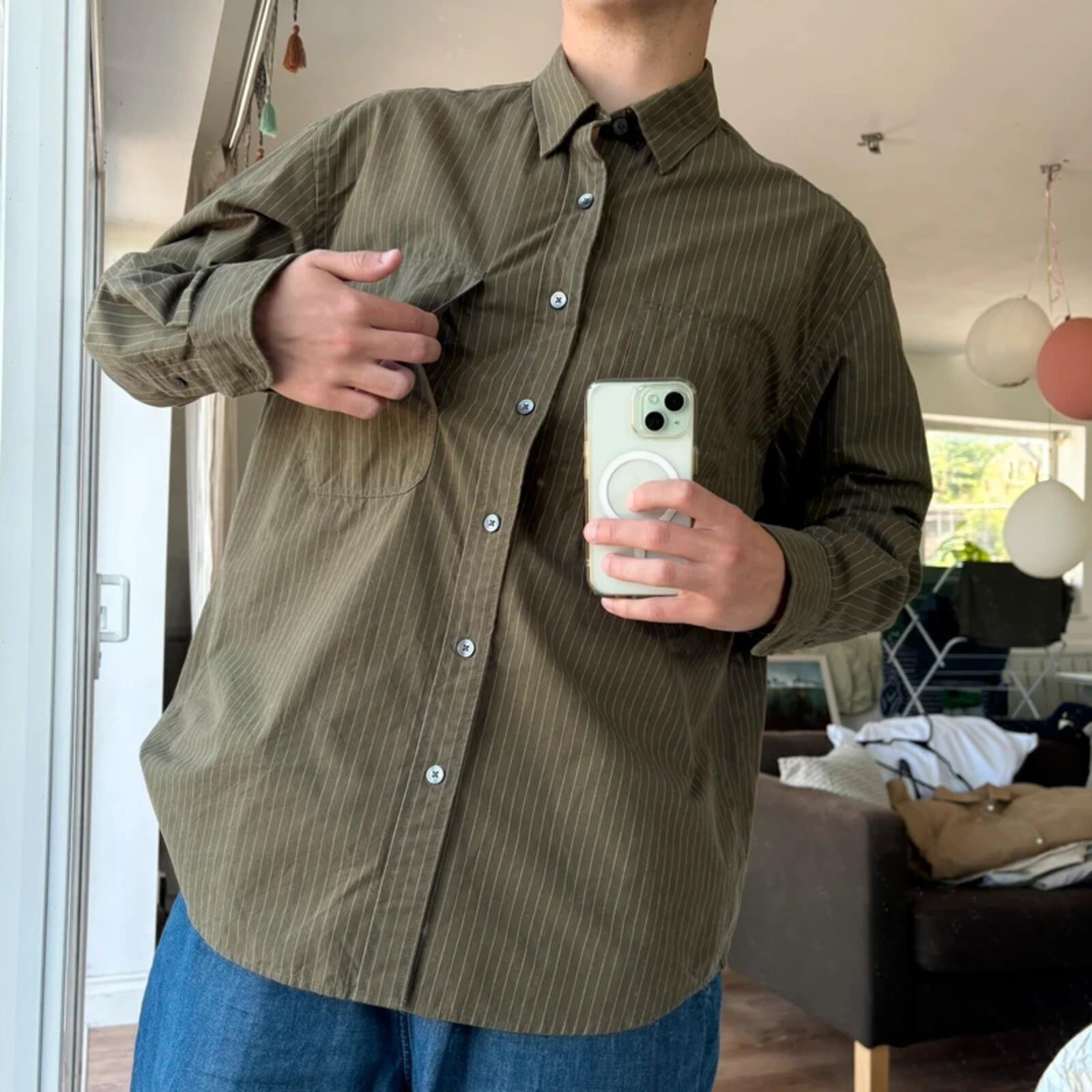 Frizmworks Wabash Stripe Utility Shirt Olive L