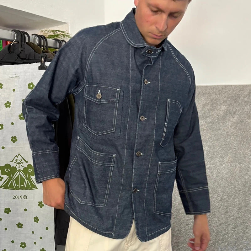 Frizmworks French Utility Chore Shirt Indigo M