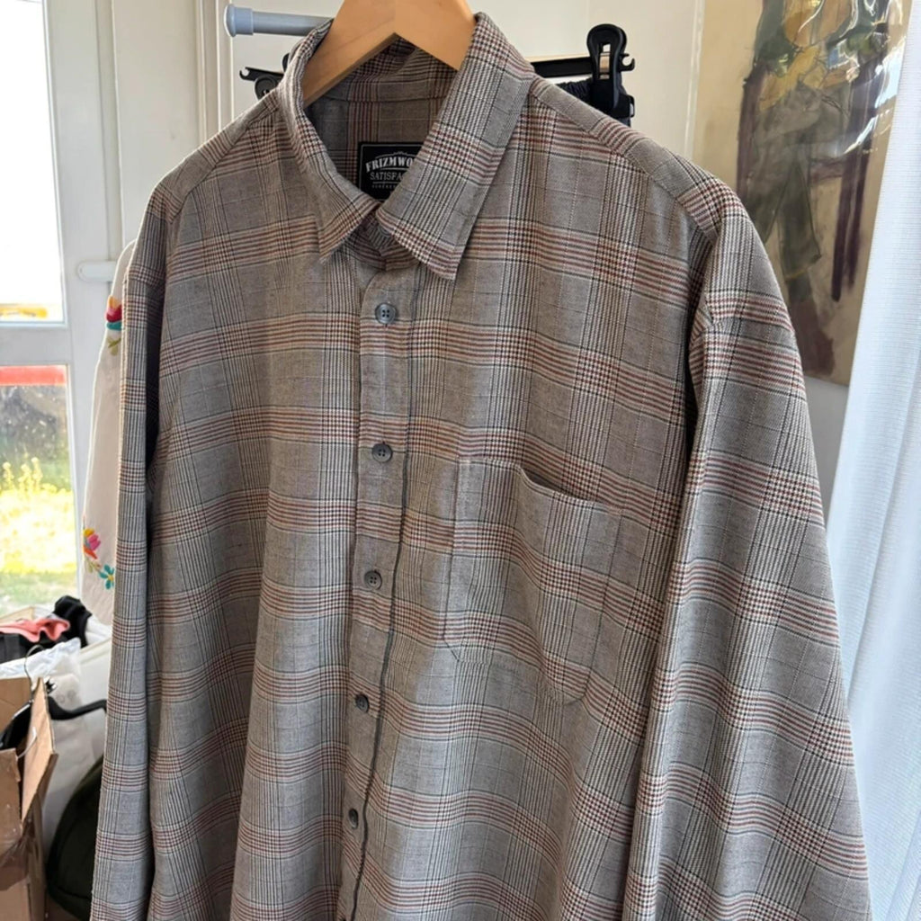 Frizmworks Glen Check Relax Shirt Beige XL