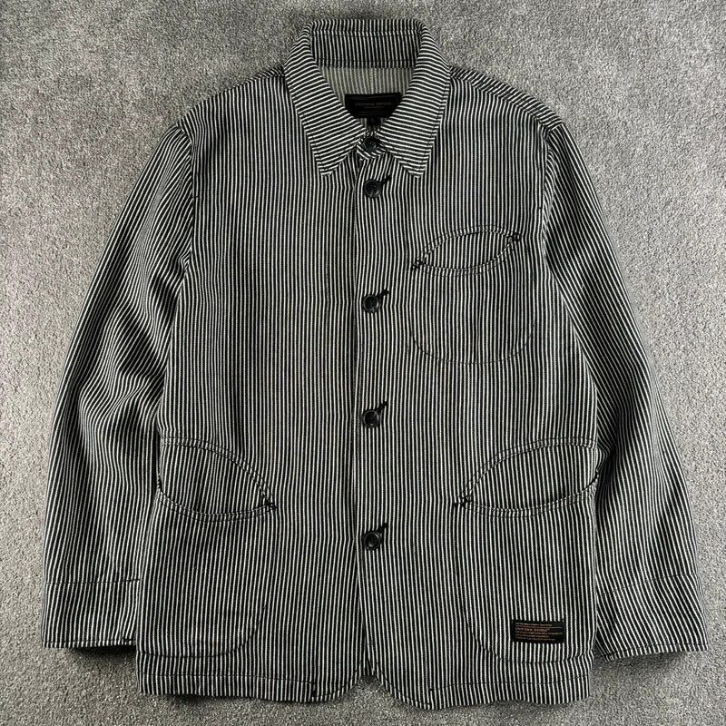 Uniform Bridge Stripe Work Shirt Black White M
