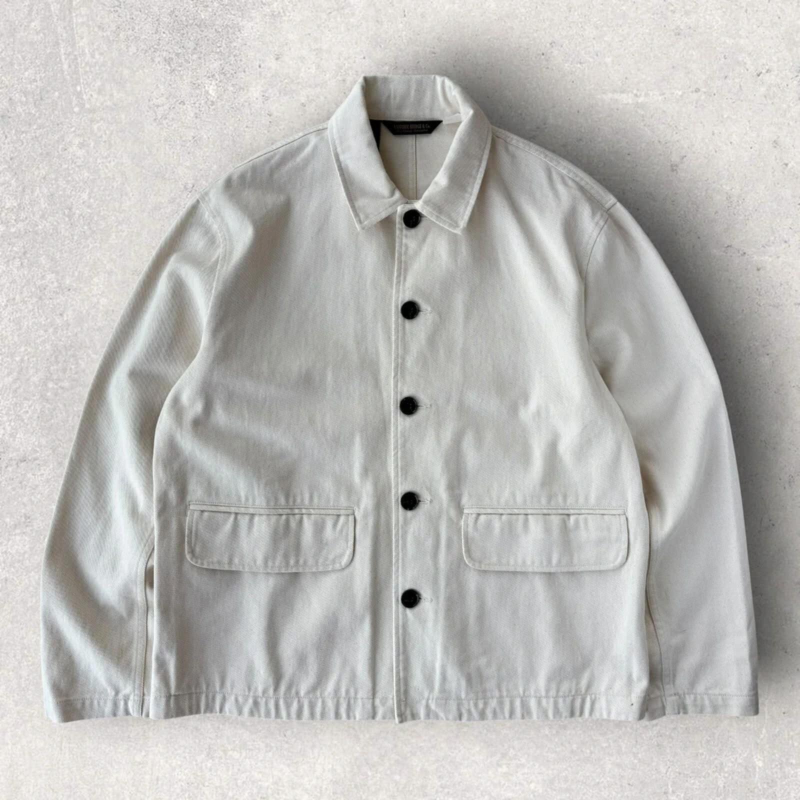 Uniform Bridge Cotton Utility Overshirt Ivory L