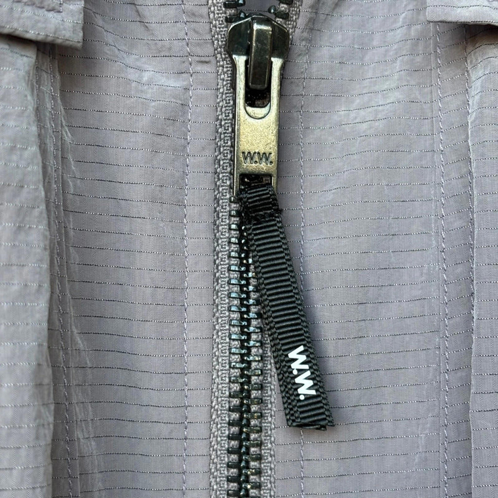 Wood Wood Egon Nylon Zip Shirt Pale Lilac Size L