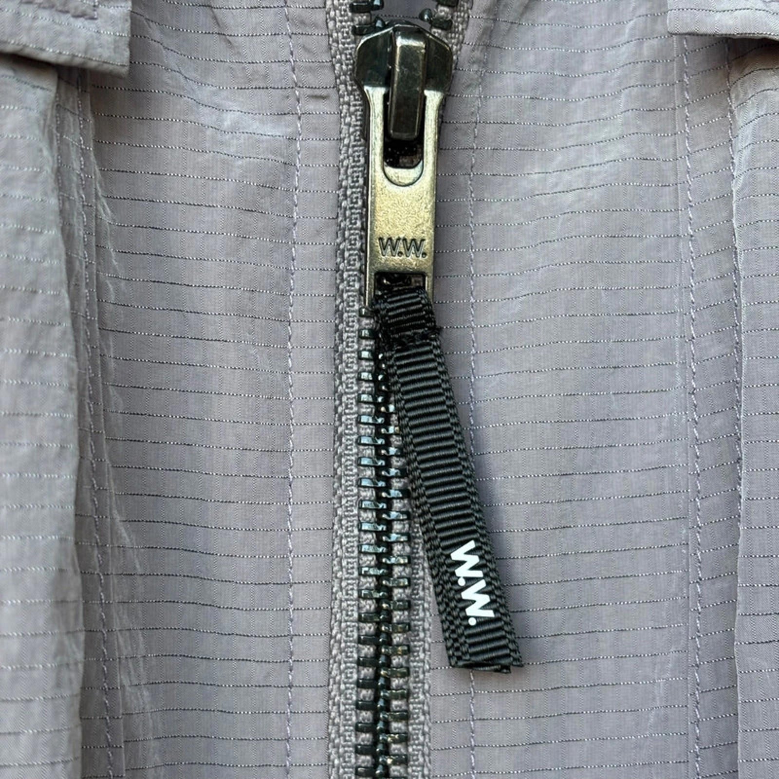 Wood Wood Egon Nylon Zip Shirt Pale Lilac Size L