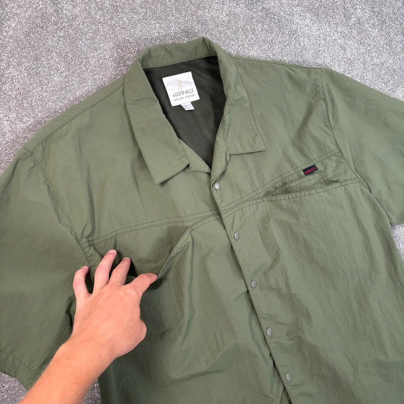 Gramicci Nylon Camp Shirt Green L
