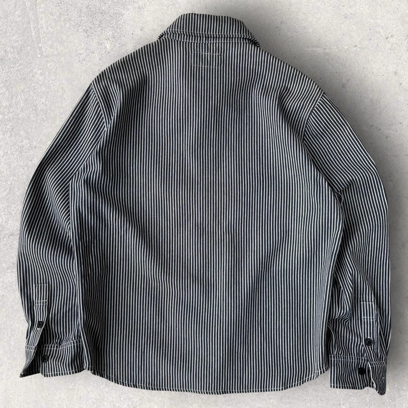 Uniform Bridge Hickory Stripe Chore Jacket Blue L