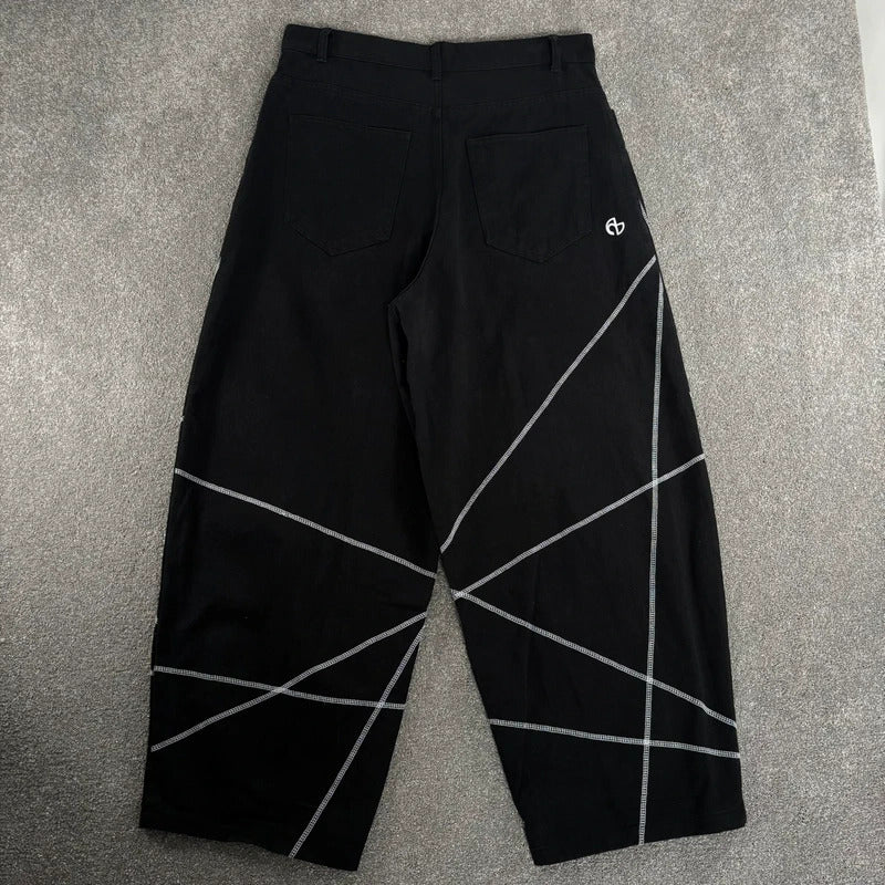 NoManual Baggy Contrast Trouser Black W32