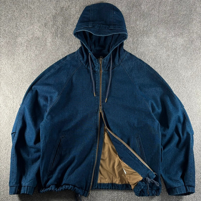 Frizmworks Washed Denim Hooded Parka Indigo XL