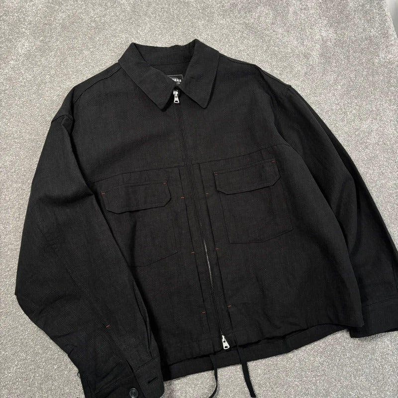 Frizmworks Linen Trucker Jacket Black L