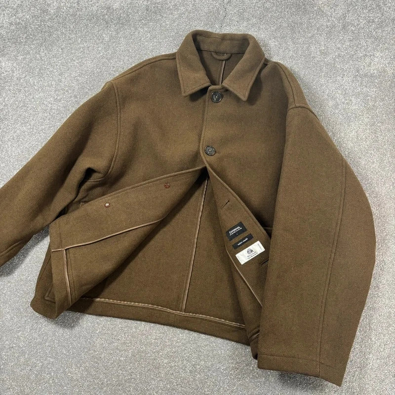 Covernat Oversized Wool Jacket Khaki L