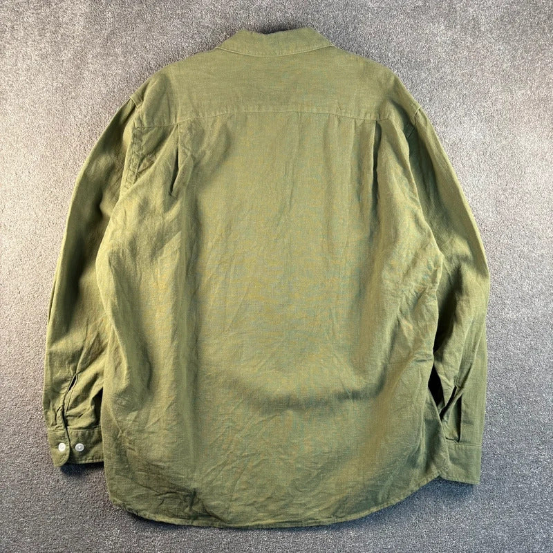 Frizmworks Linen Pullover Shirt Olive M