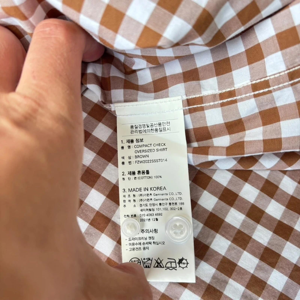 Frizmworks Check Oversized Shirt Brown M