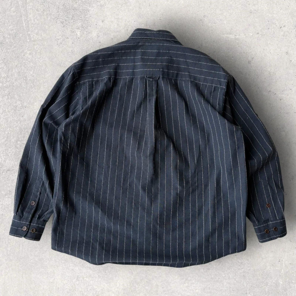 Frizmworks Linen Stripe Shirt Navy L