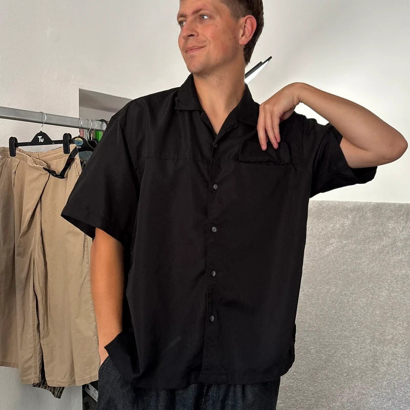 Frizmworks Open Collar Pocket Shirt Black L