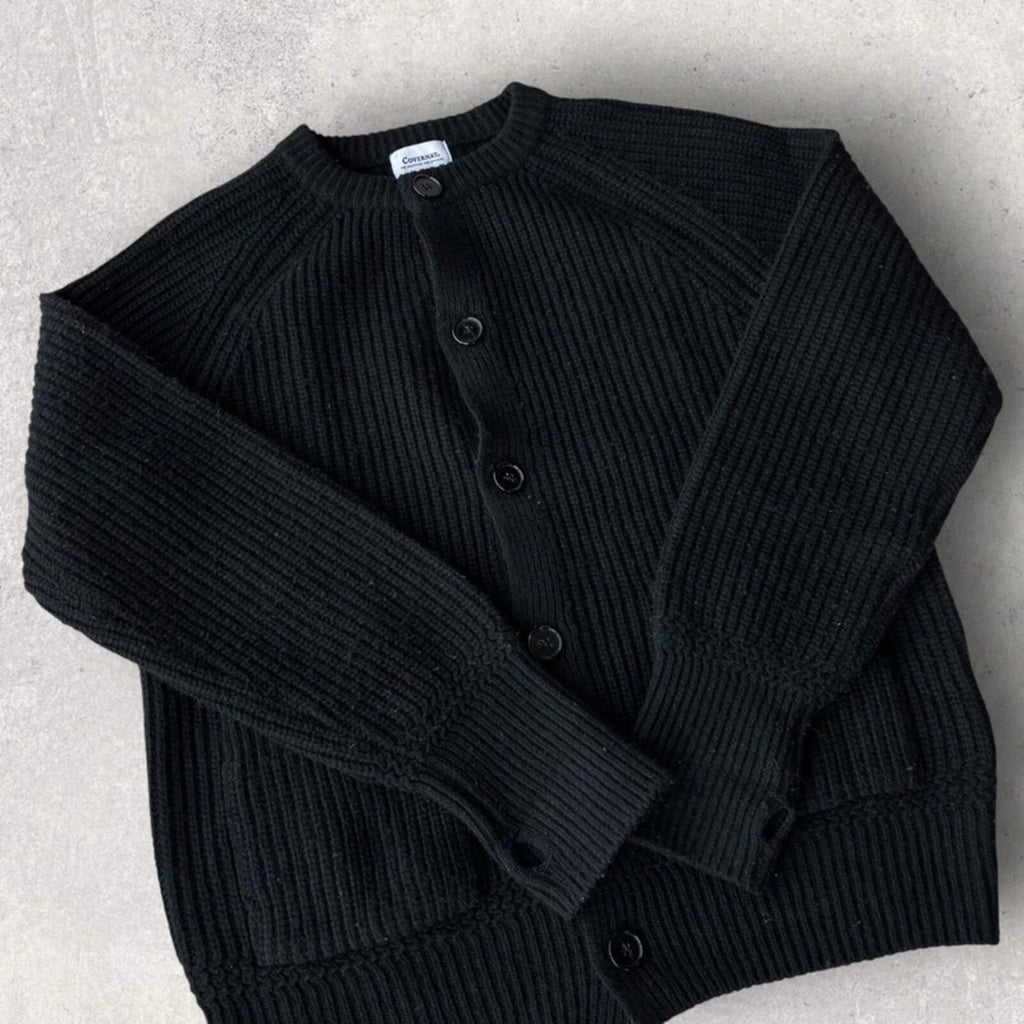Covernat Wool Blend Button Cardigan Black M