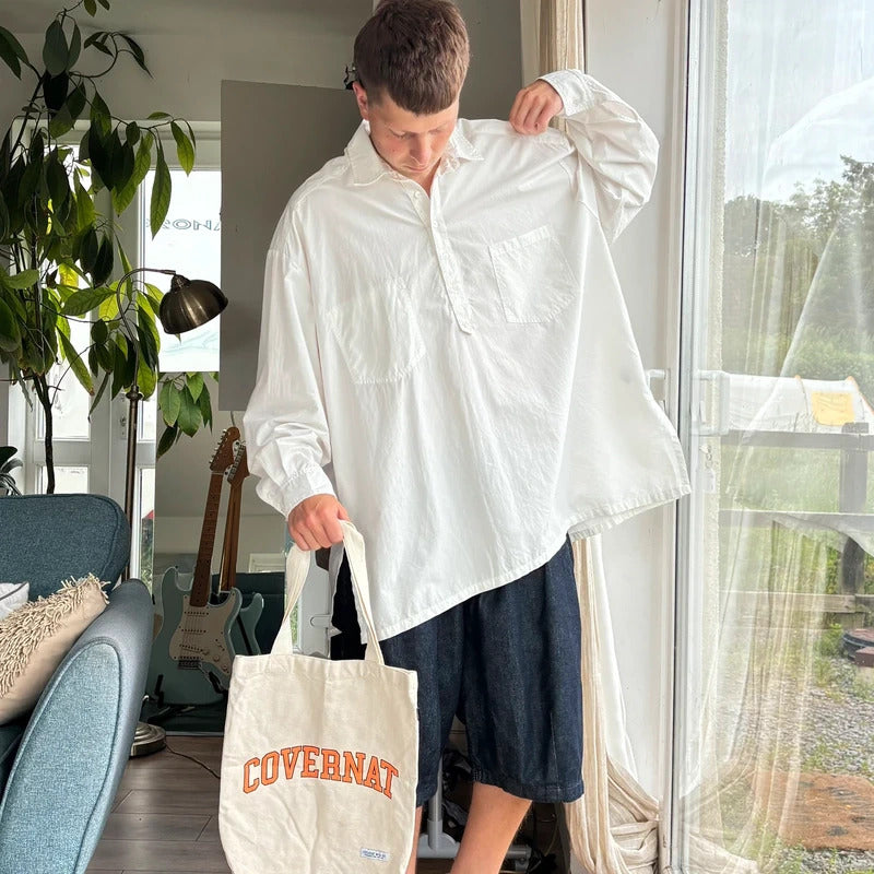 Anglan Oversized Summer Shirt White L