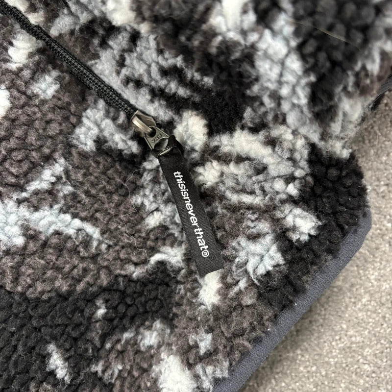 Thisisneverthat Reversible Boa Fleece Jacket Black L