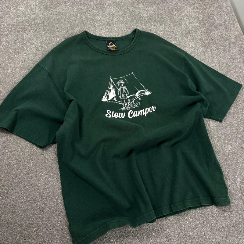 Frizmworks Slow Camper Graphic T Shirt Green L