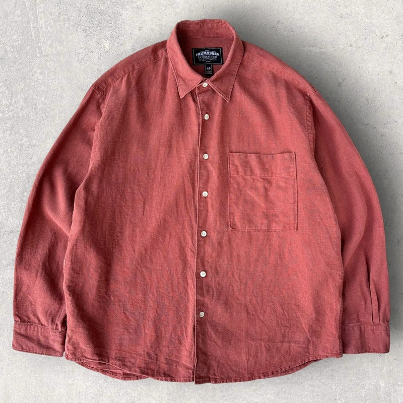 Frizmworks Linen Relaxed Shirt Brick M