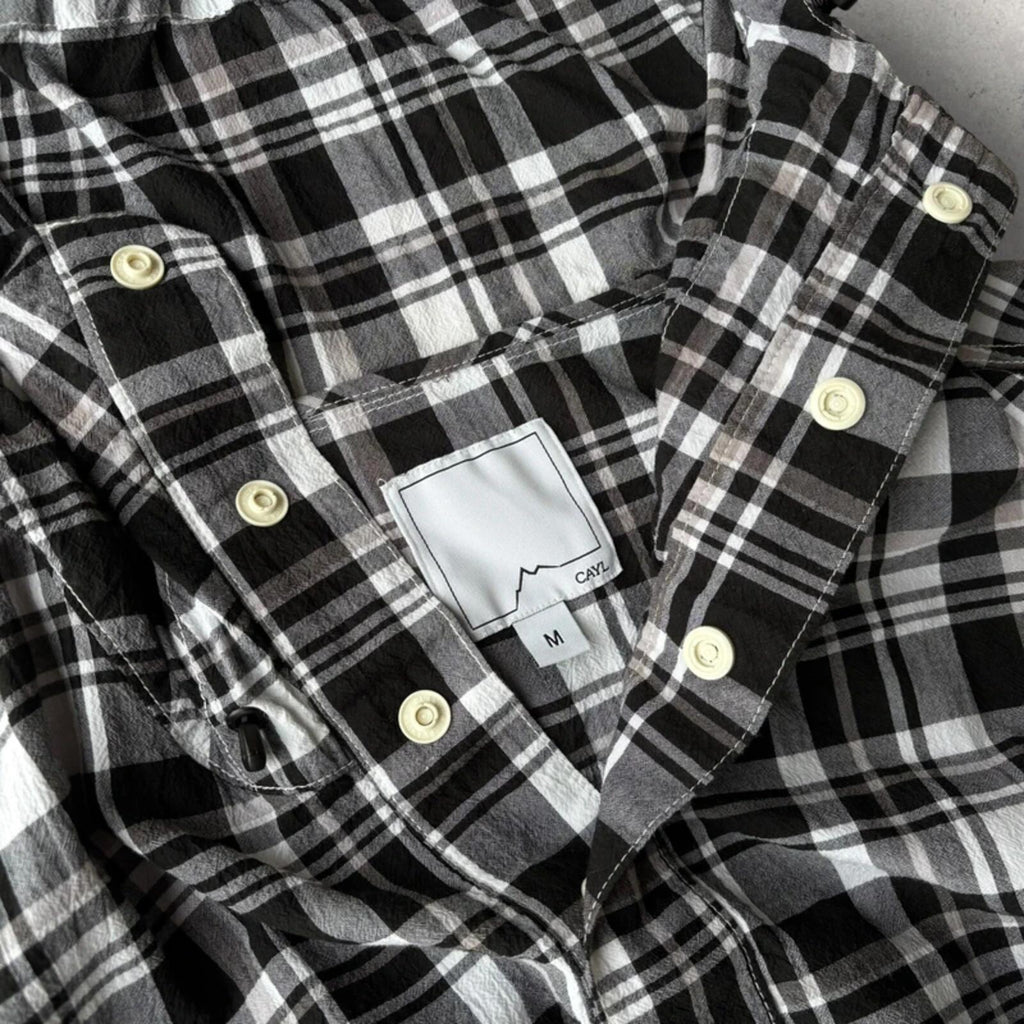 CAYL Light Cotton Plaid Pullover Hoodie Black M ·