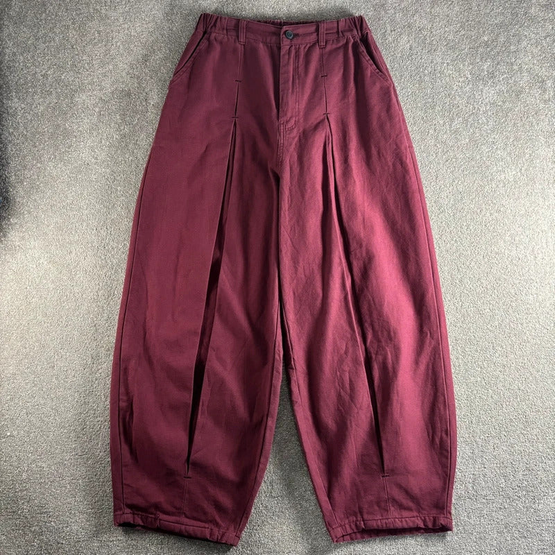 Anglan Double Pleat Balloon Pant Burgundy L