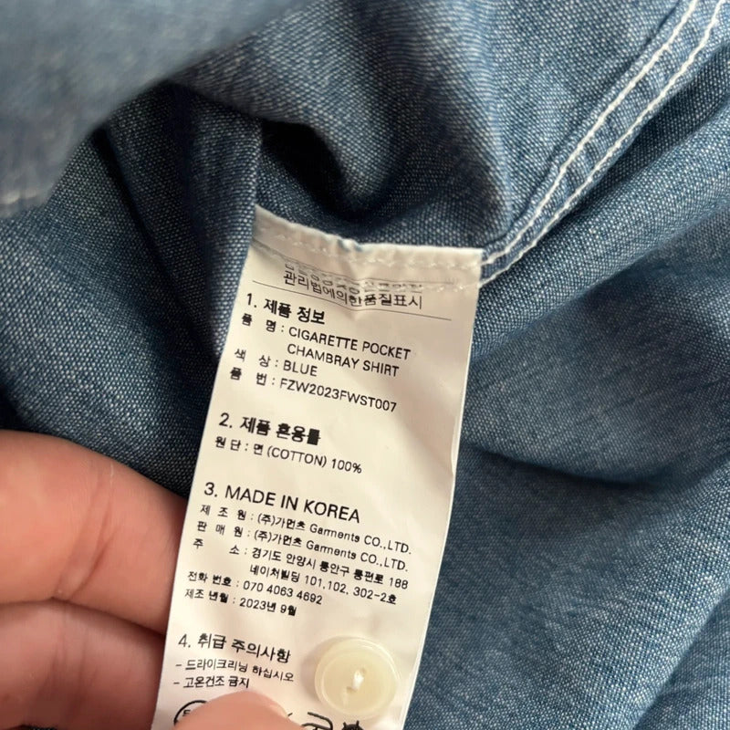 Frizmworks Pocket Chambray Shirt Blue XL