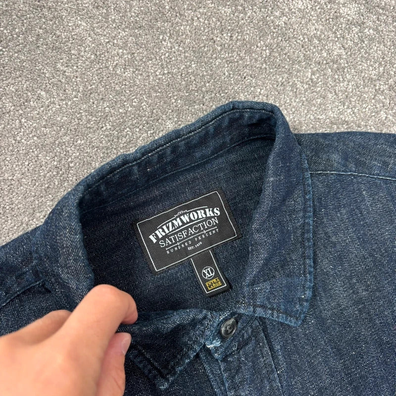 Frizmworks Linen Trucker Half Shirt Indigo XL