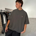 Anglan Brushed Nylon Oversized T Shirt Grey XL