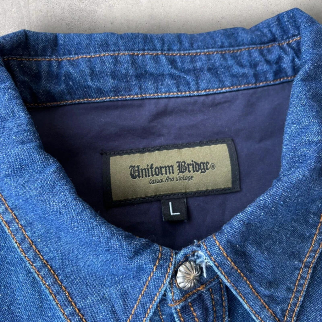 Uniform Bridge Western Denim Shirt Blue L