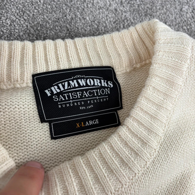 Frizmworks Pup Sketch Graphic Knit Ivory XL