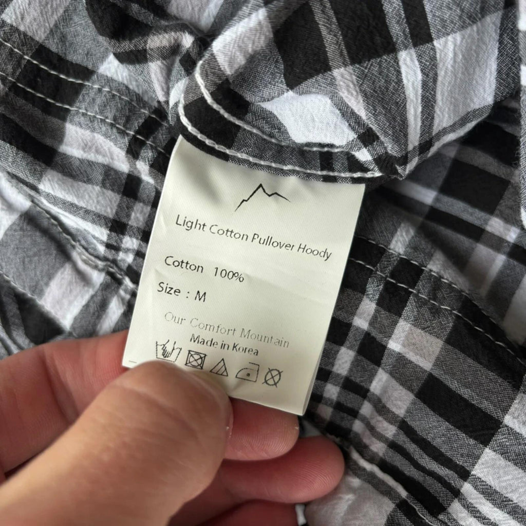 CAYL Light Cotton Plaid Pullover Hoodie Black M ·