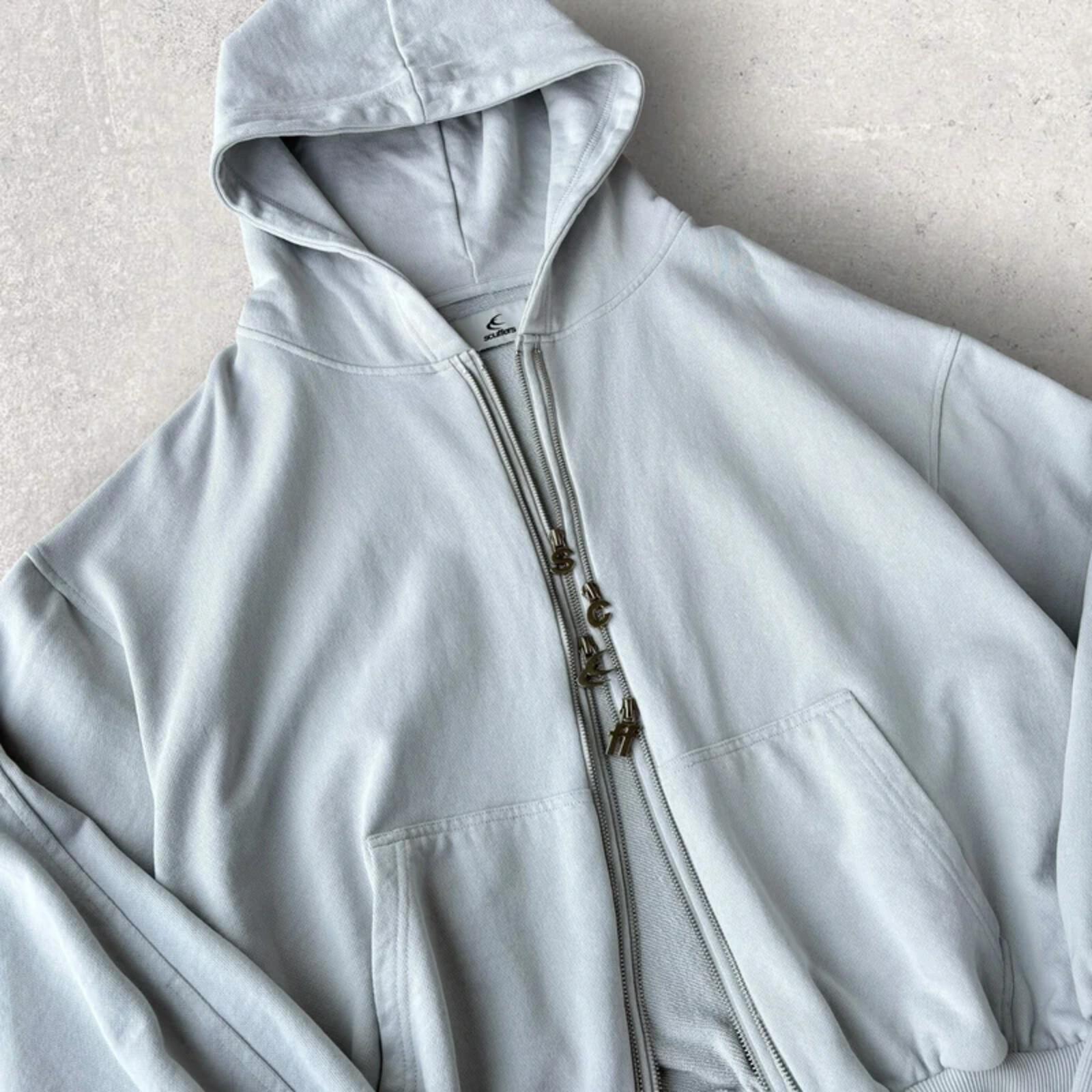 Scuffers Steel Grey Zipper Hoodie L