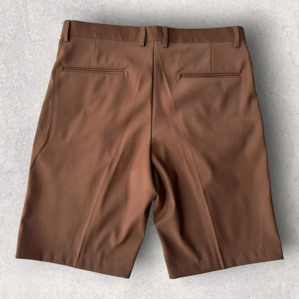 Uniform Bridge Pleated Bermuda Short Brown L