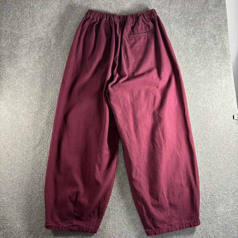 Anglan Double Pleat Balloon Pant Burgundy L