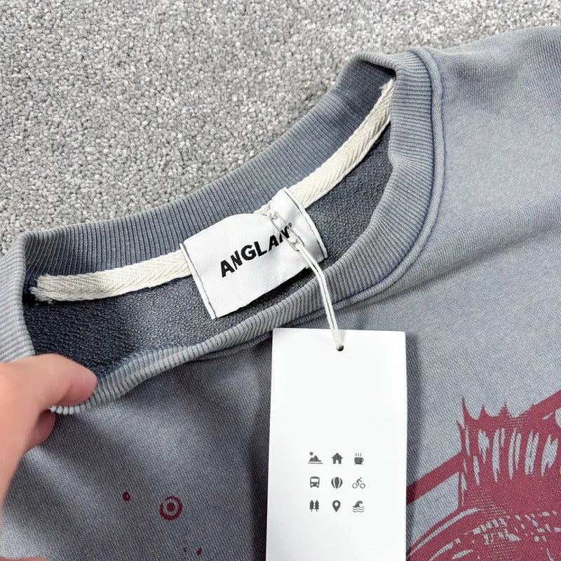 Anglan Fishing Graphic Sweatshirt Grey L