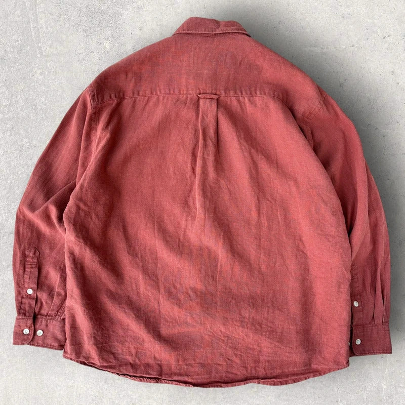 Frizmworks Linen Relaxed Shirt Brick M