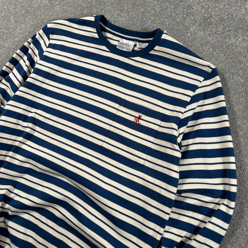 Gramicci Stripe Long Sleeve Tee Blue S