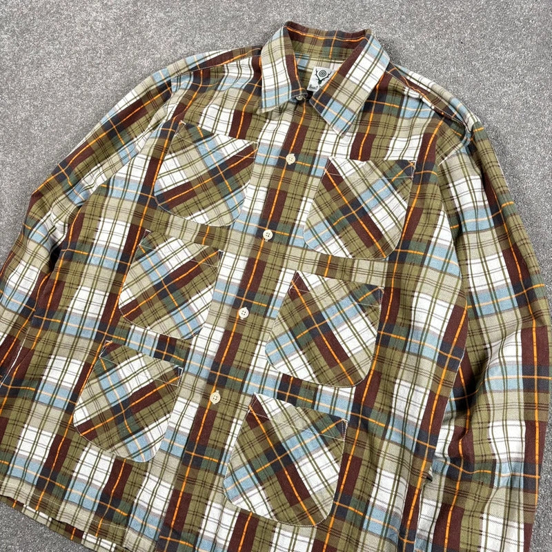South2 West8 6 Pocket Flannel Shirt Green M