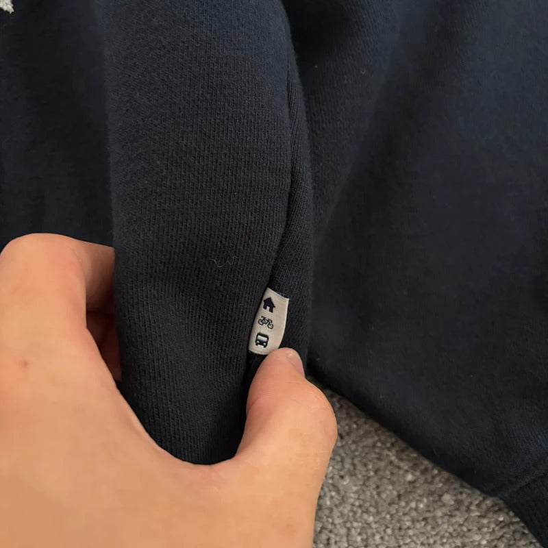 Anglan Oversized Spellout Sweatshirt Navy L