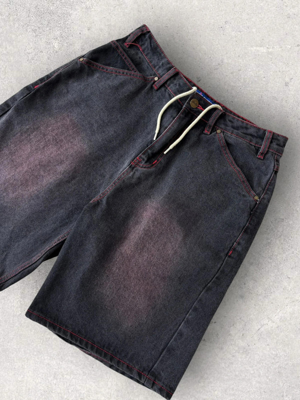 Butter Goods Baggy Denim Shorts Black Fade Size 28