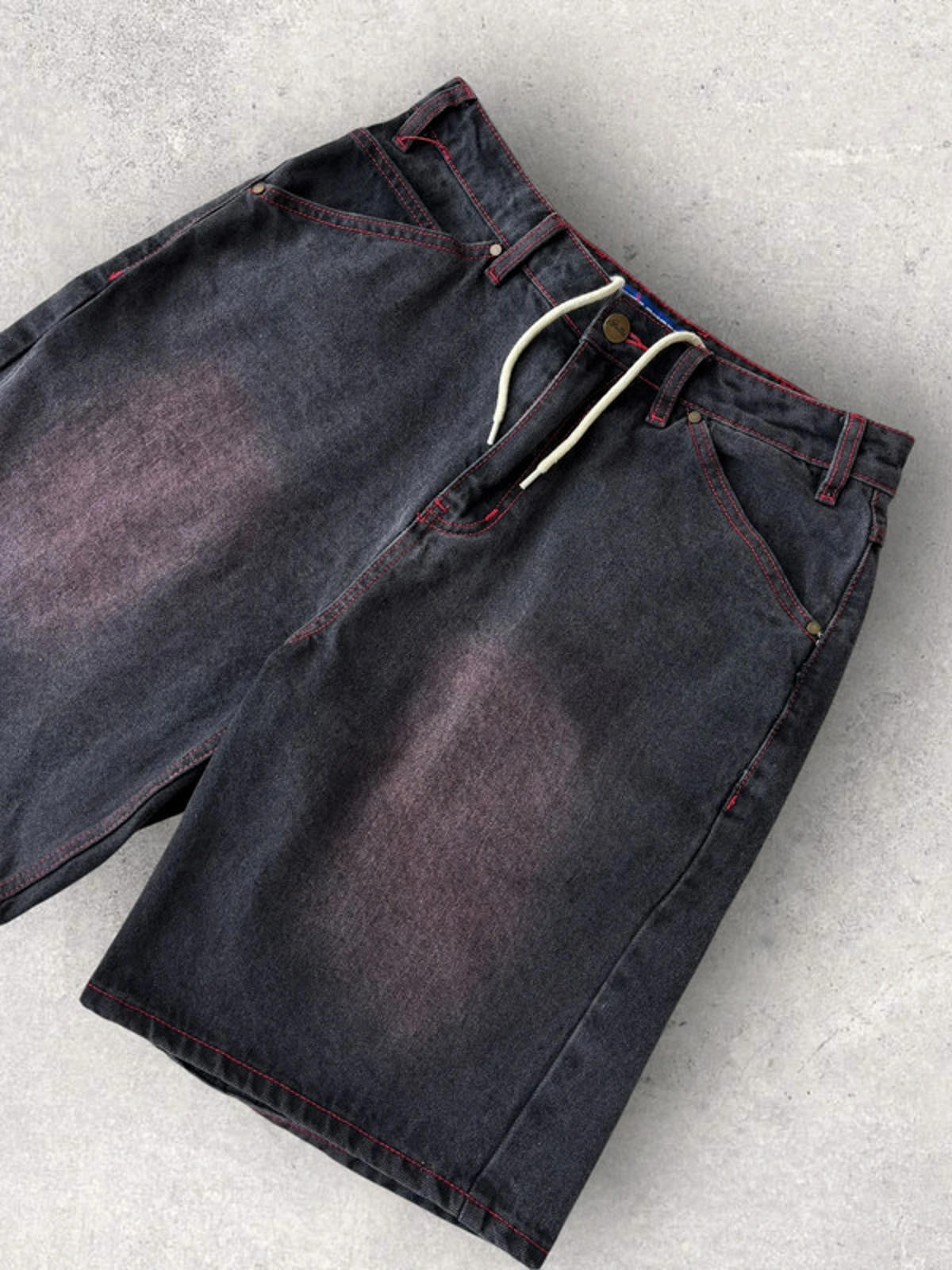 Butter Goods Baggy Denim Shorts Black Fade Size 28