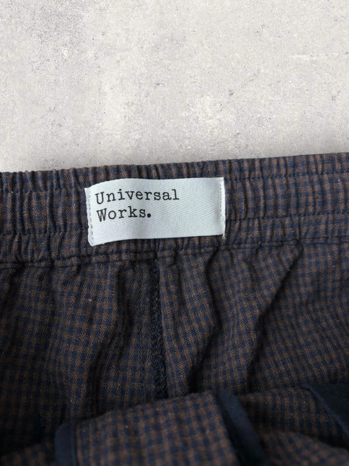 Universal Works Check Oxford Pant Brown M
