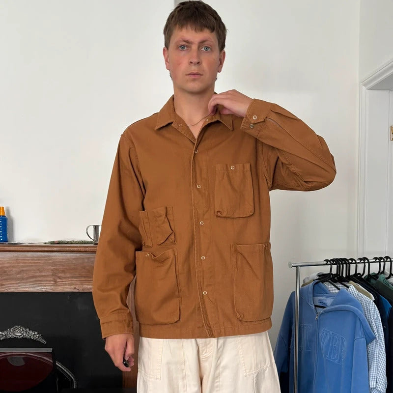 Uniform Bridge Herringbone Jungle Shirt Rust M