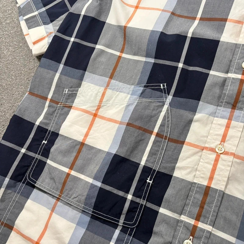 Eastlogue Utility Check Wide Shirt Navy White XL