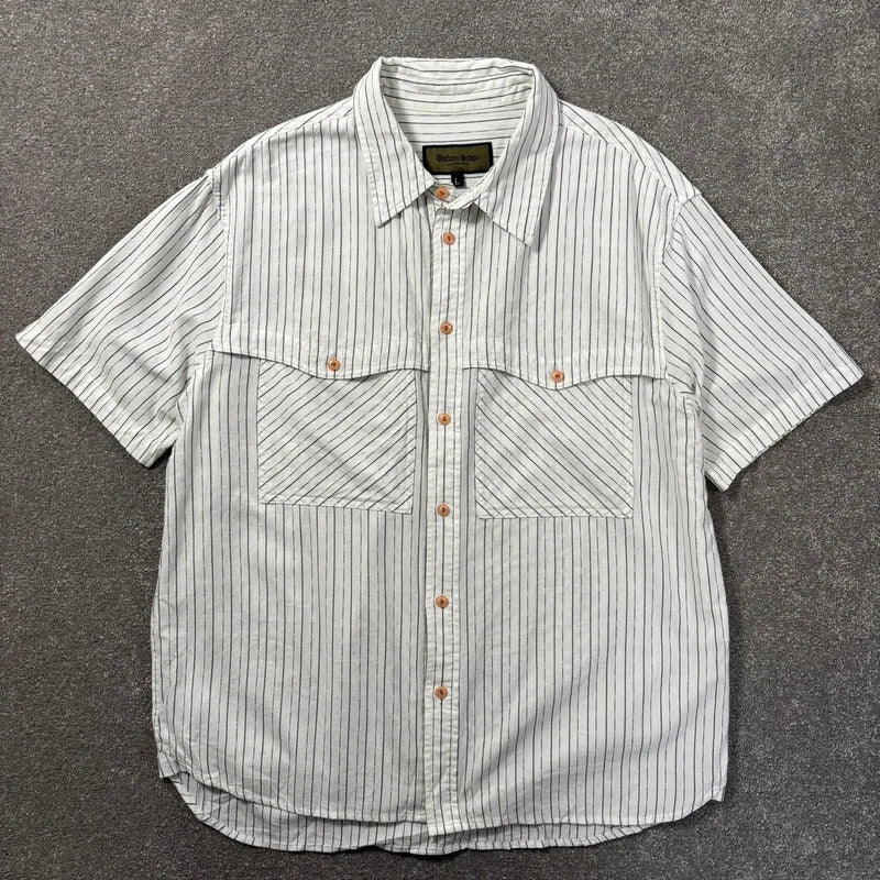 Uniform Bridge Contrast Stripe SS Shirt White M