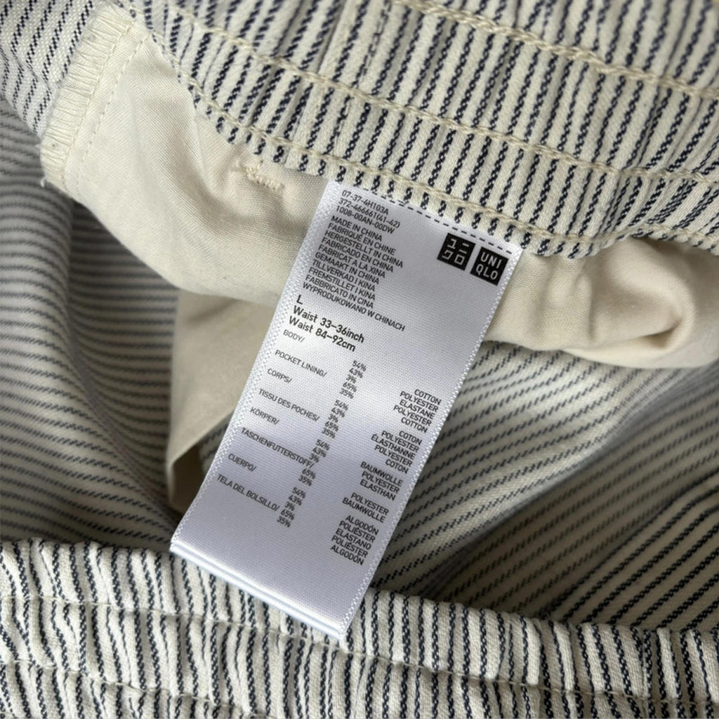Uniqlo Pinstripe Baggy Trousers Blue Size L