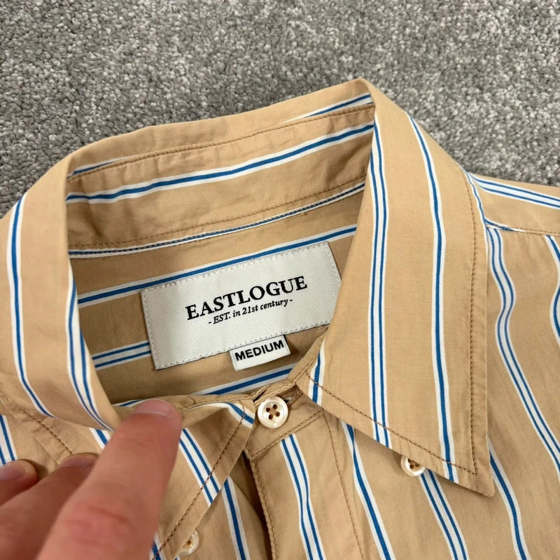 Eastlogue Asymmetric Stripe Utility Shirt Yellow M