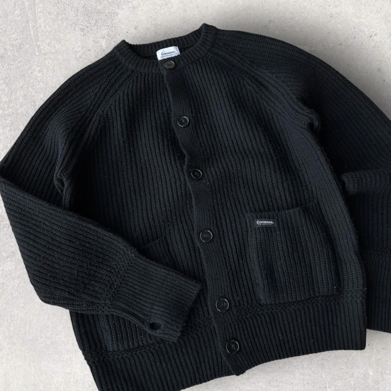 Covernat Wool Blend Button Cardigan Black M